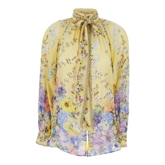 Camilla Women Detachable Pussy Bow Raglan Blouse